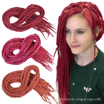 Wholesale Long 22''Ombre Soft Nepal Felted Wool Handmade Afro Synthetic Dreadlocks Crochet Braids Hair For Kids And Adult